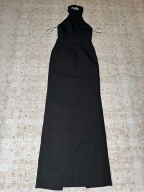 Sleek Black Halter Maxi Dress